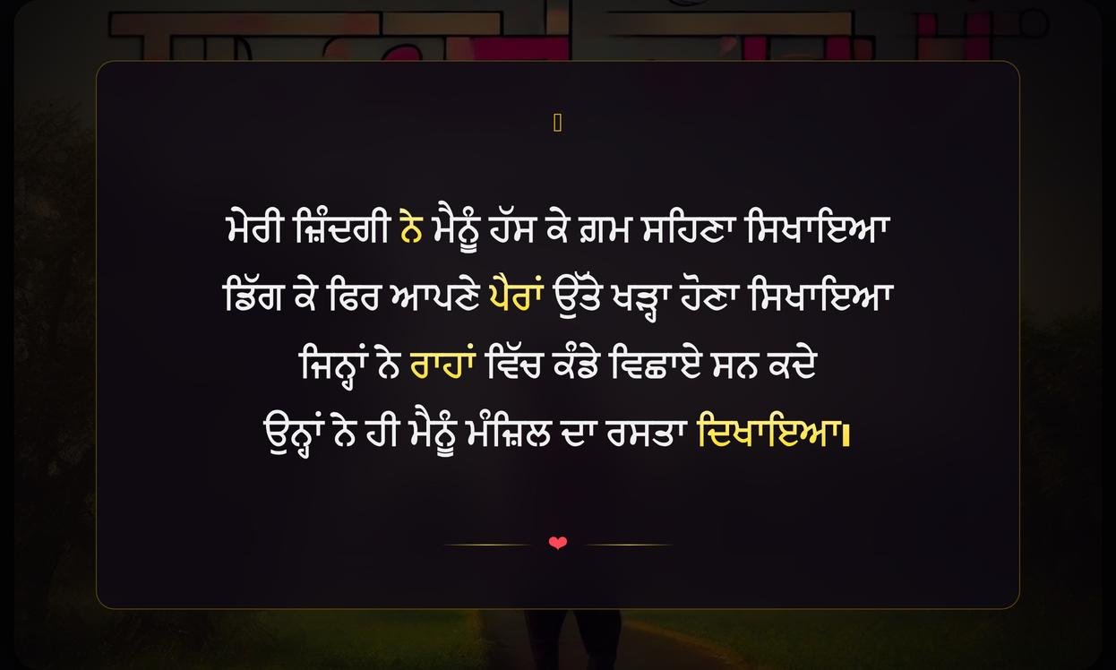Meri Zindagi Shayari In Punjabi | ਮੇਰੀ ਜ਼ਿੰਦਗੀ ਬਾਰੇ ਦਿਲ ਨੂੰ ਛੂਹਣ ਵਾਲੀ ਸ਼ਾਇਰੀ
