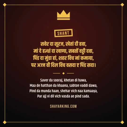 Punjabi Attitude Shayari photo: Saver da sooraj, khetan di hawa